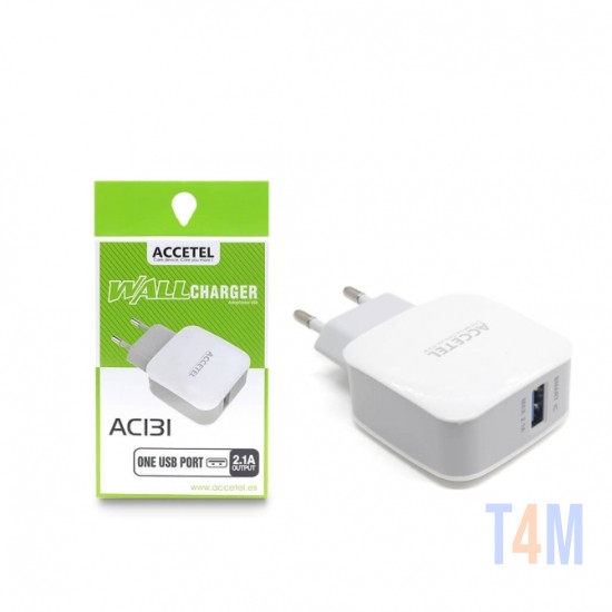 ACCETEL AC131 ONE USB PORT 2.1A ADAPTADOR